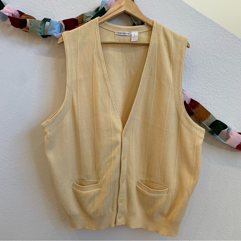 Claiborne Butter Yellow Knit Vest